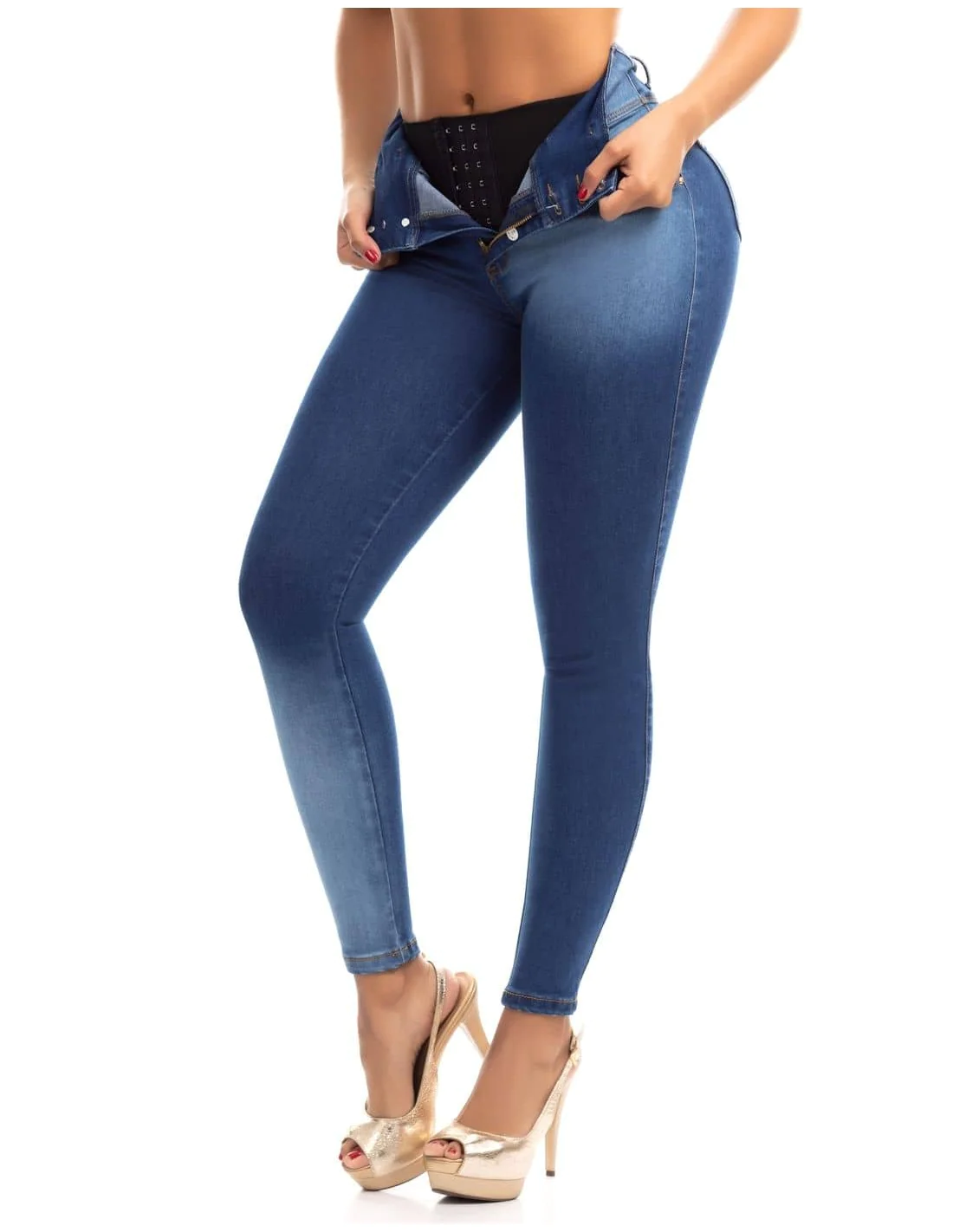 Butt Lifter Jeans with Girdle-7260