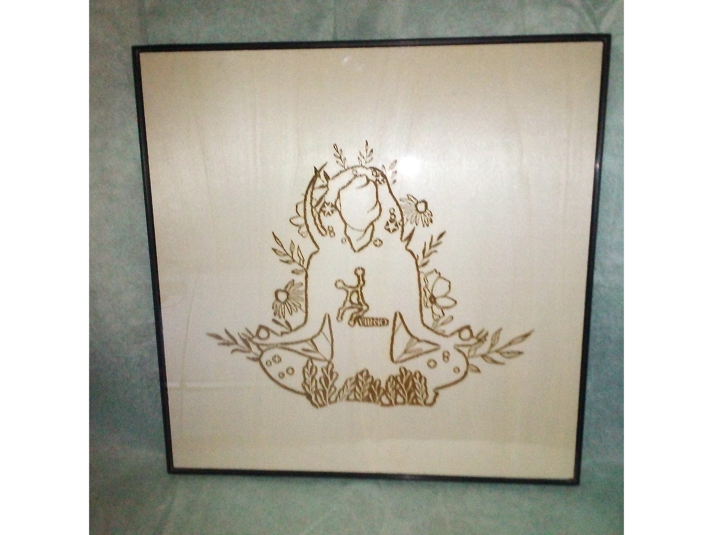 Hand-Crafted & Framed Wood Engraving of Virgo Astrological Sign